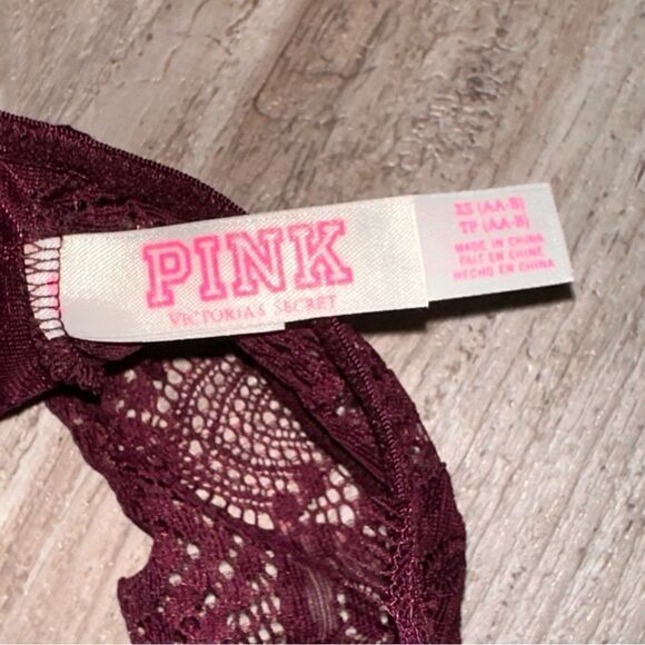 Victoria's secret PINK Eyelash Lace High Neck Push Up Bralette sz XSmall - Picture 12 of 12